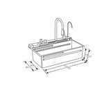 Fregadero Flusso Pro 75 1 tina + accesorios acero inox Vetrux