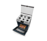 Cocina a gas piso 76cm 6 hornillas con encendido eléctrico acero inox Mabe