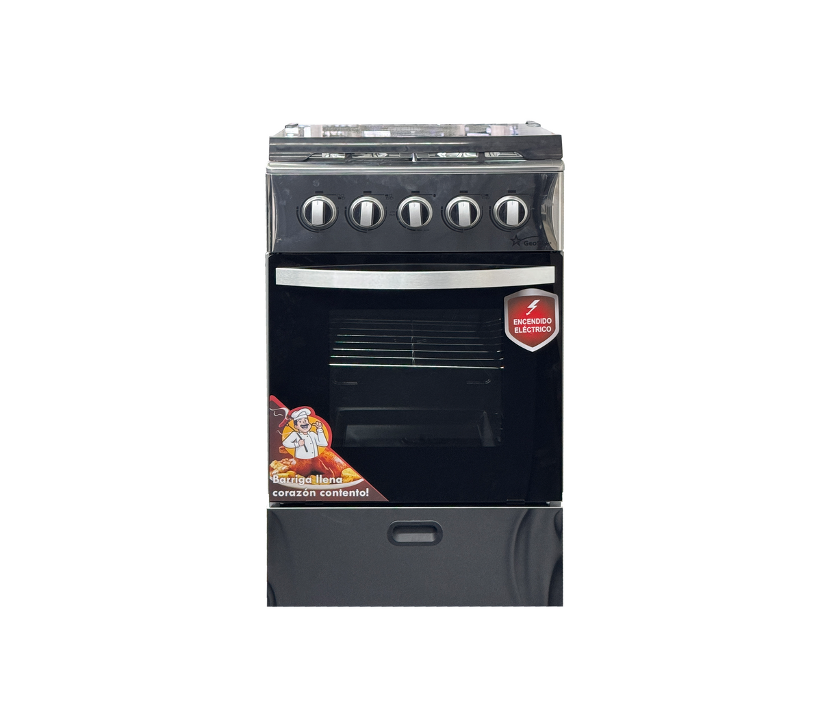 Cocina a gas 20" de piso 4 hornillas catatumbo plata Geostar