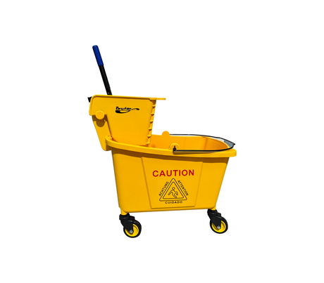 Tobo con exprimidor para trapear amarillo Brufer