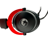 Audífonos gaming con micrófono Tactic 70 negro/rojo Marvo