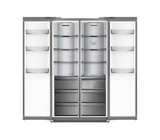 Nevera side by side black 643lt (23pies) puerta de vidrio negro Drija