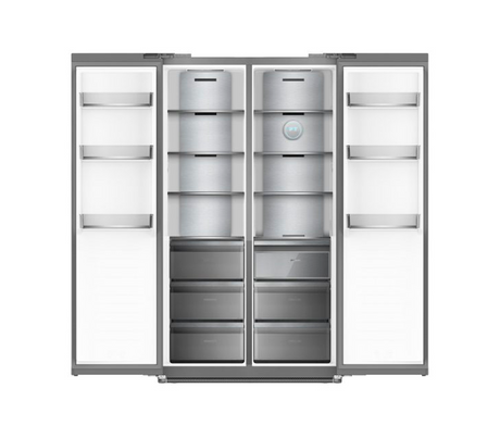 Nevera side by side black 643lt (23pies) puerta de vidrio negro Drija