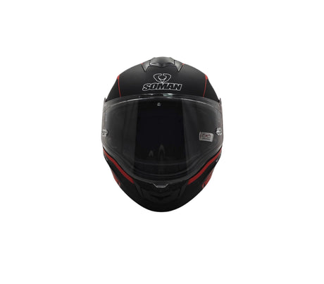 Casco para motorizado integral SM965 Talla L Matte Char Prince Red Soman