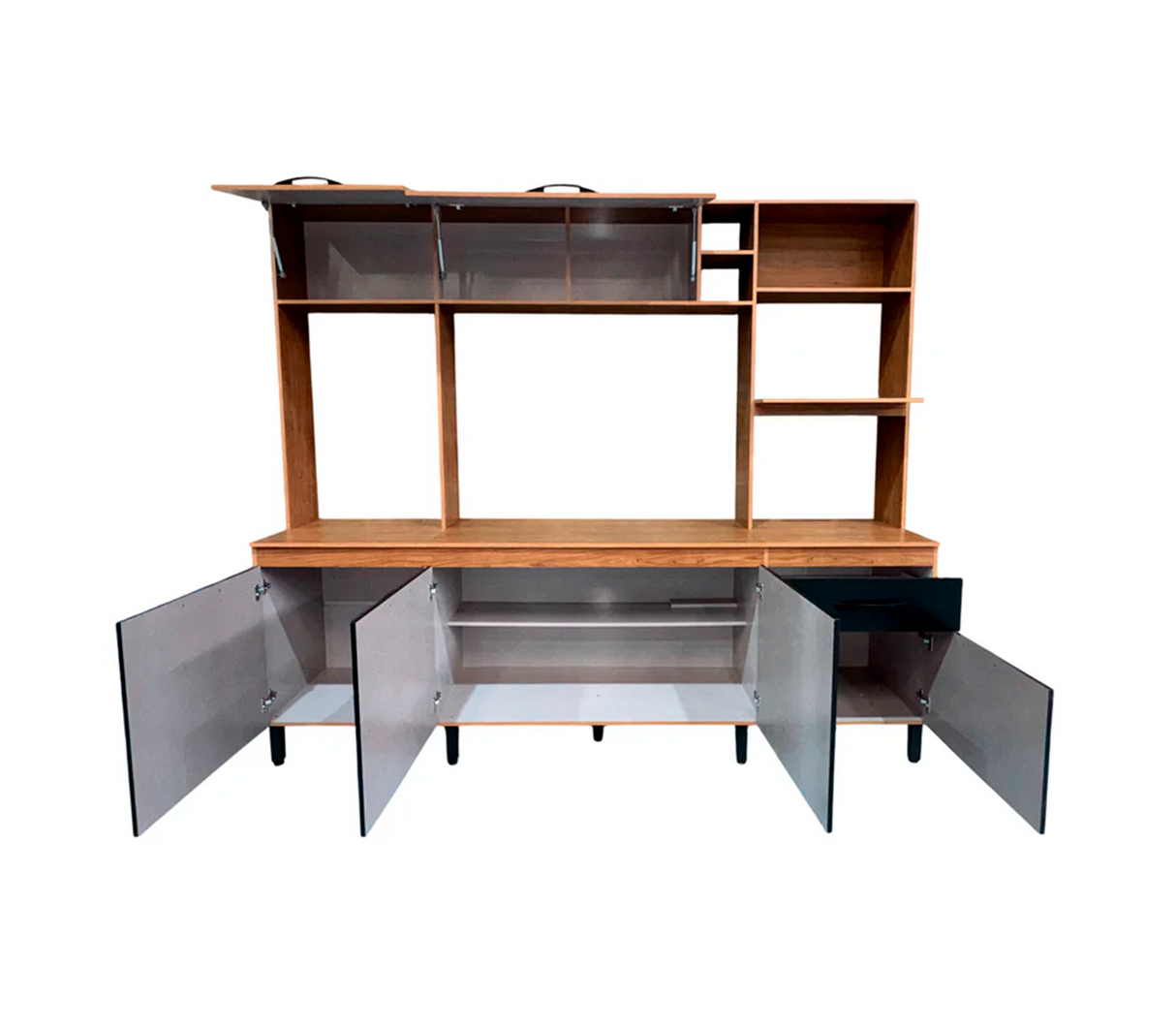 Mueble de Cocina Compacta Zoe Freijo/Nero Mx Moveis