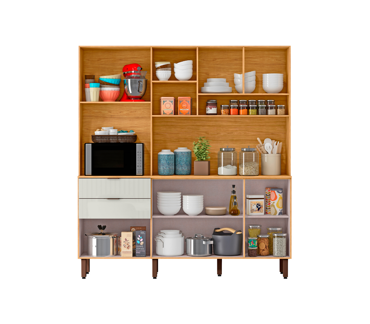 Mueble de Cocina Compacta Boreal Marrocos/Off White Mx Moveis
