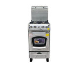 Cocina a gas 20" de piso 4 hornillas con horno acero inoxidable Premier