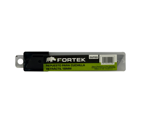 Set de cuchilla para exacto 10 piezas 18x100mm Fortek