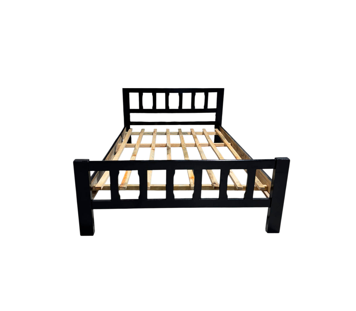 Cama matrimonial 140x190 económica Wengué Pino Z