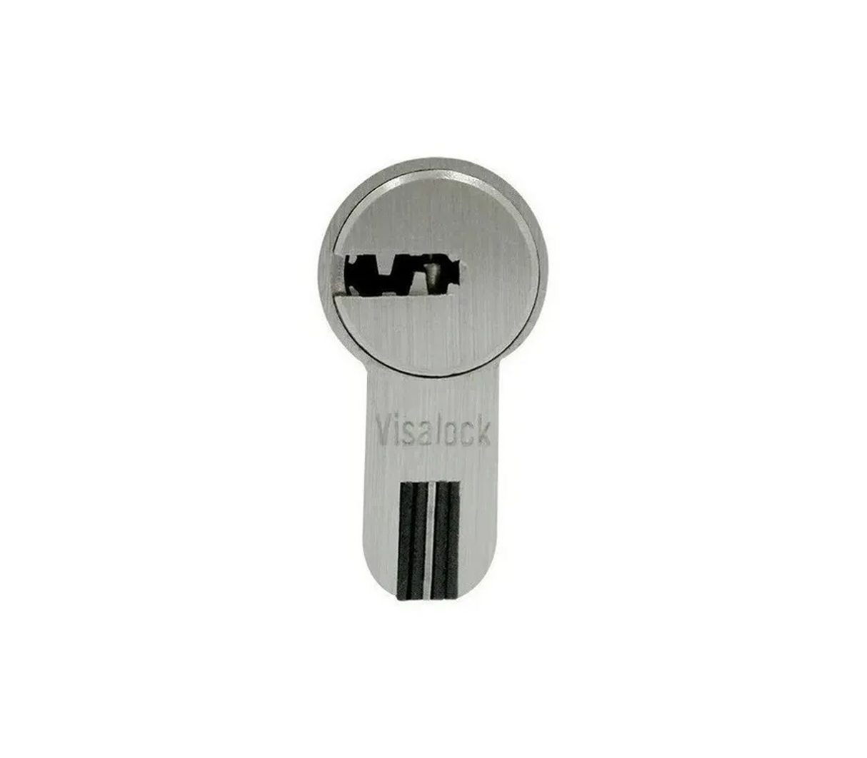 Cilindro perfil doble C 60mm plateado caja Visalock