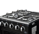 Cocina a gas 20" de piso 3h + 1 elect c/horno negro Vene Hogar