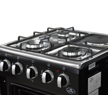 Cocina a gas 20" de piso 3h + 1 elect c/horno negro Vene Hogar