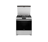 Cocina a gas piso 76cm 6 hornillas con encendido eléctrico acero inox Mabe