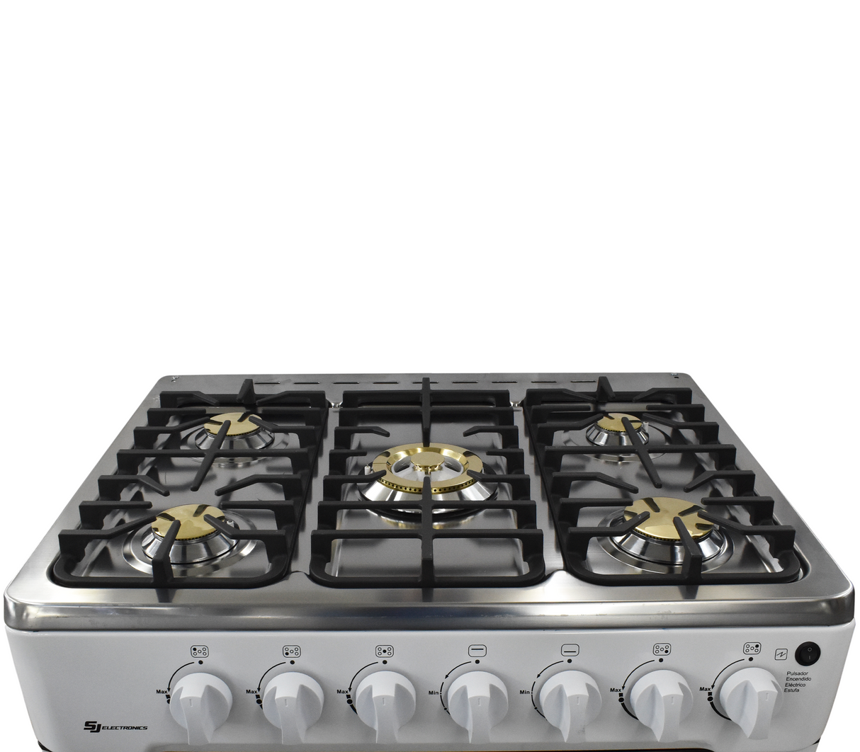 Cocina a gas 30" de piso 5 hornillas horno blanca SJ-30B5H Sj Electronics