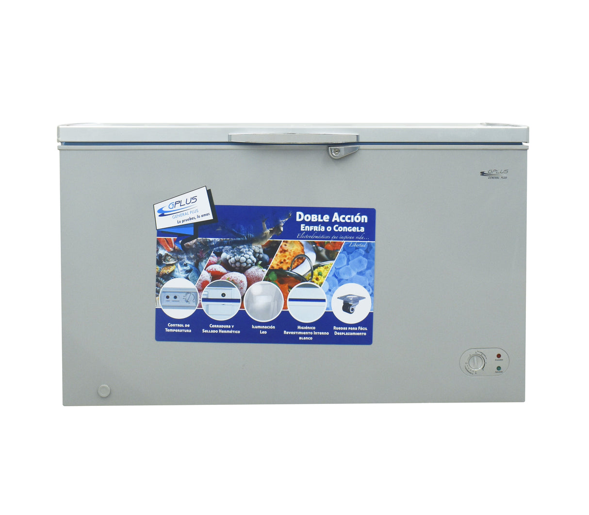 Congelador horizontal 400 litros silver fre-1026 GPlus