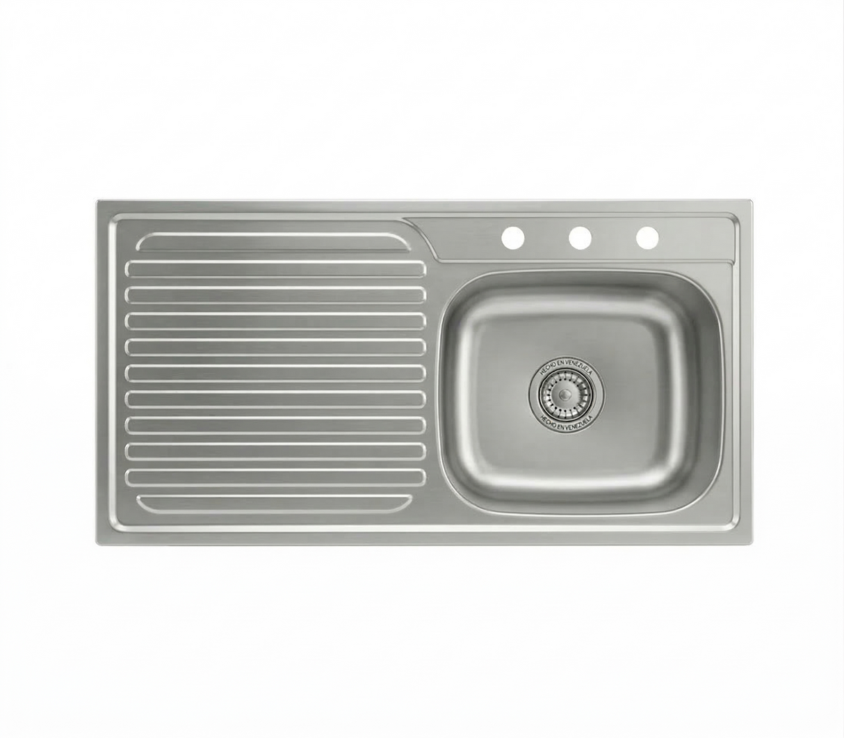 Fregadero 100x50 cm sobreponer con bordes sin perfil 1 ponchera derecha con escurridor Fermetal