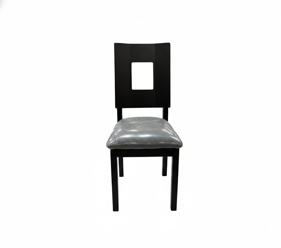 SILLA PARA COMEDOR CON TAPIZADO EN TELA GRIS MERCADO DEL MUEBLE