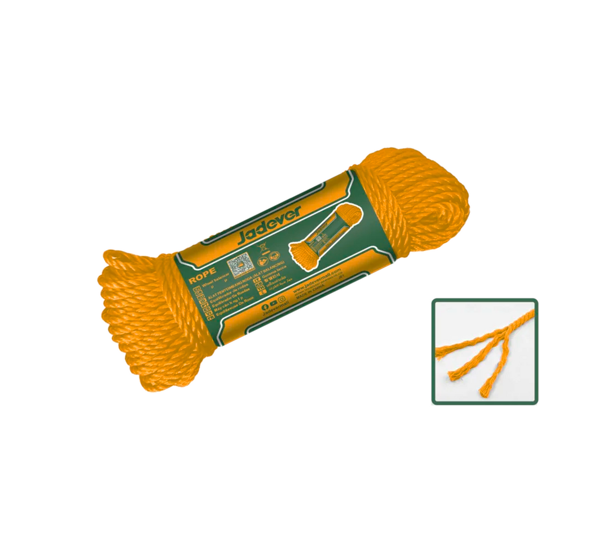 Mecate 8 mm 15 mts naranja Jadever