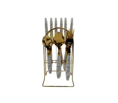 Juego de cubiertos 24 piezas base dorada Pamorde