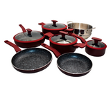 Juego de ollas 11 piezas aluminio Supra vinotinto Mageflon