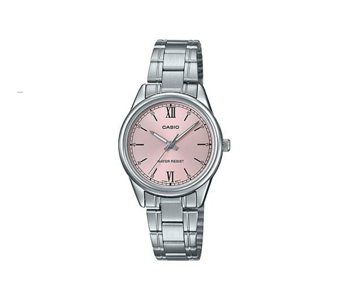 RELOJ ANALOGO P/DAMA NROS ROMANO PLATEADO/ROSADO CASIO