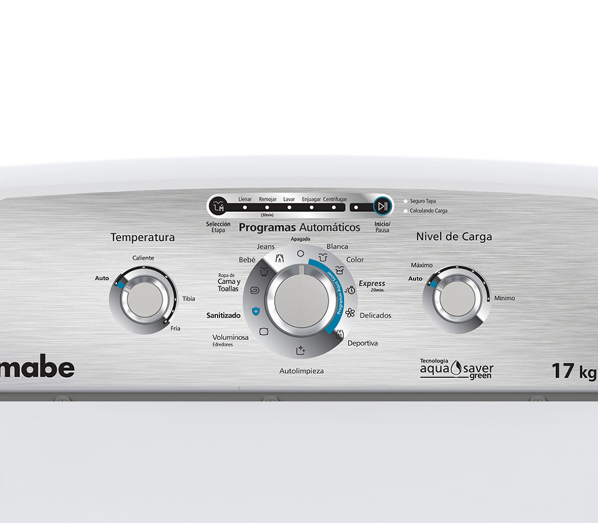 Lavadora automática carga superior 17 kilos LMA77113CBAB0 Mabe