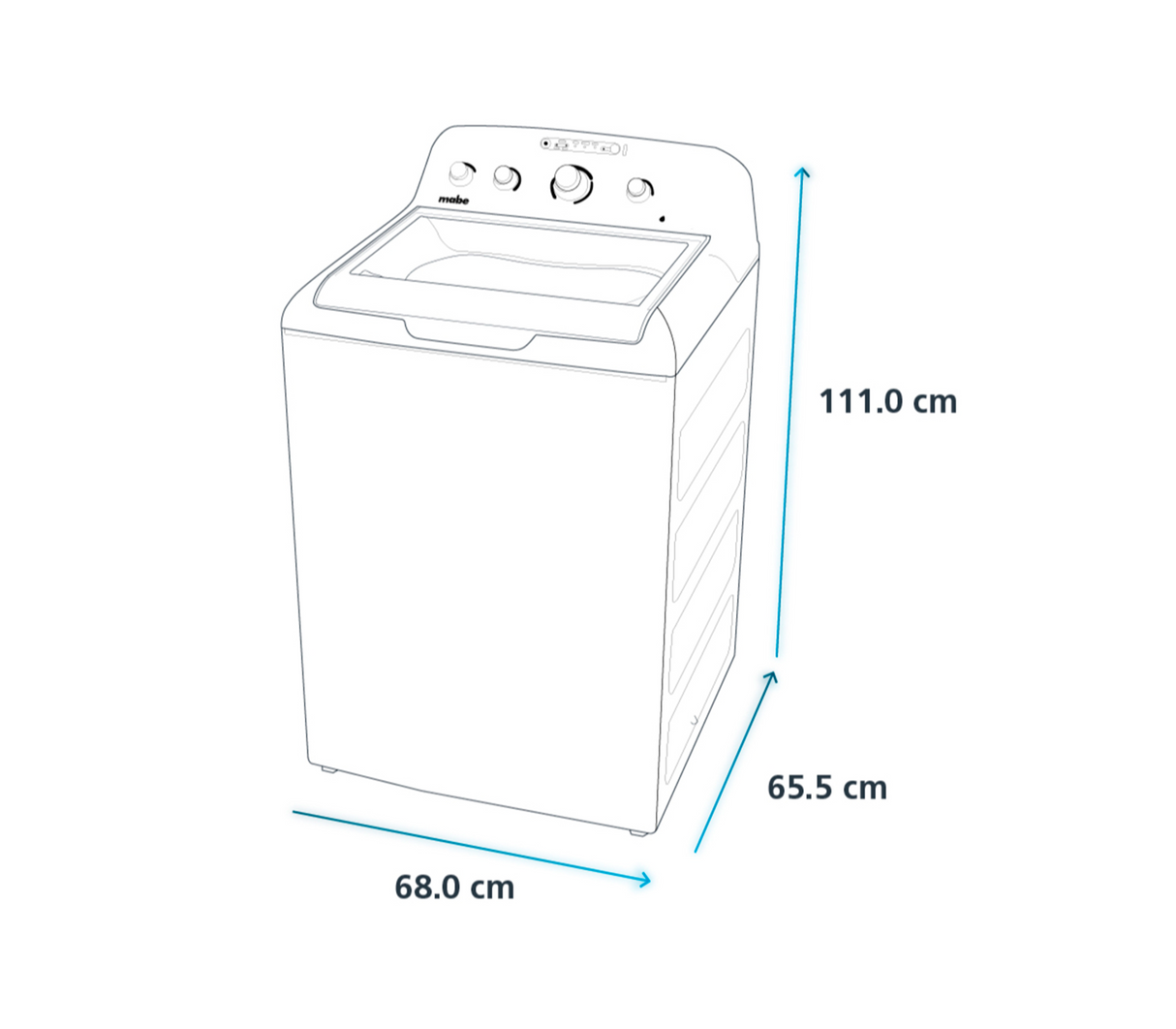 Lavadora automática carga superior 16 kilos LMA76112CBAB0 Mabe