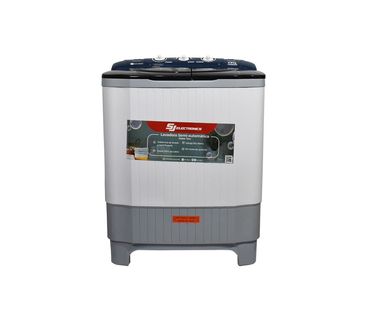 Lavadora doble tina 6 kg gris Sj Electronics