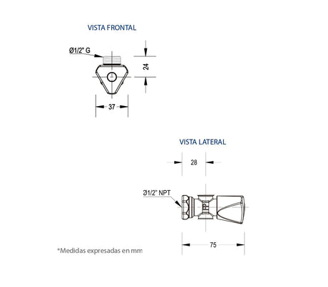 Llave de arresto doble 1/2" x 1/2" FP