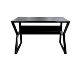 Mesa de computadora en base de metal c/tope en melamina negro Powerfik