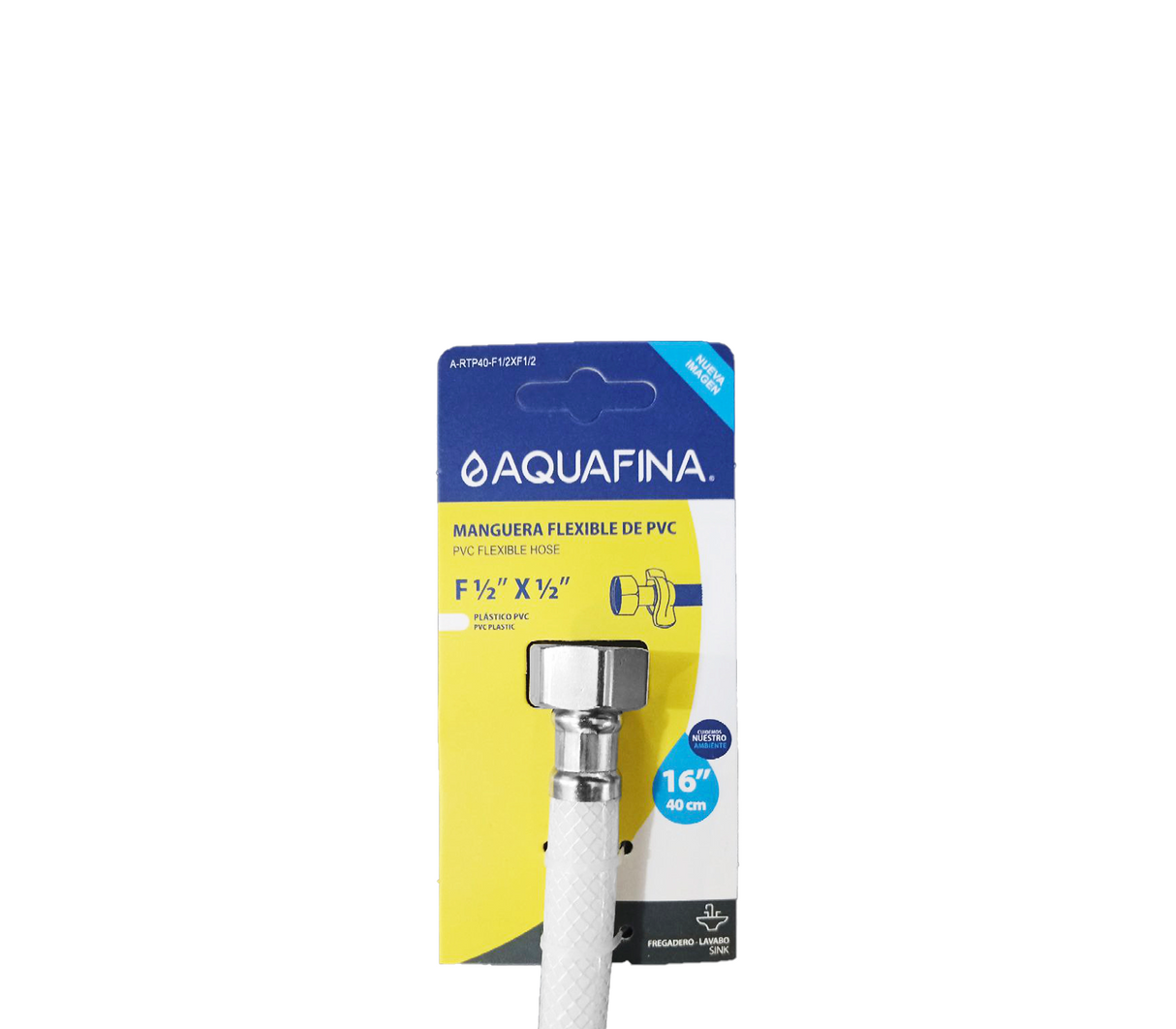 Manguera p/fregadero flexible 1/2"x1/2" cod.4-949-2 blanco Aquafina