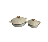 Ollas de aluminio con revestimiento cerámico con tapa gris/beige Sankey