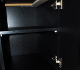 Mesa para tv c/puerta 80x45x76cm negro mate Powerfik