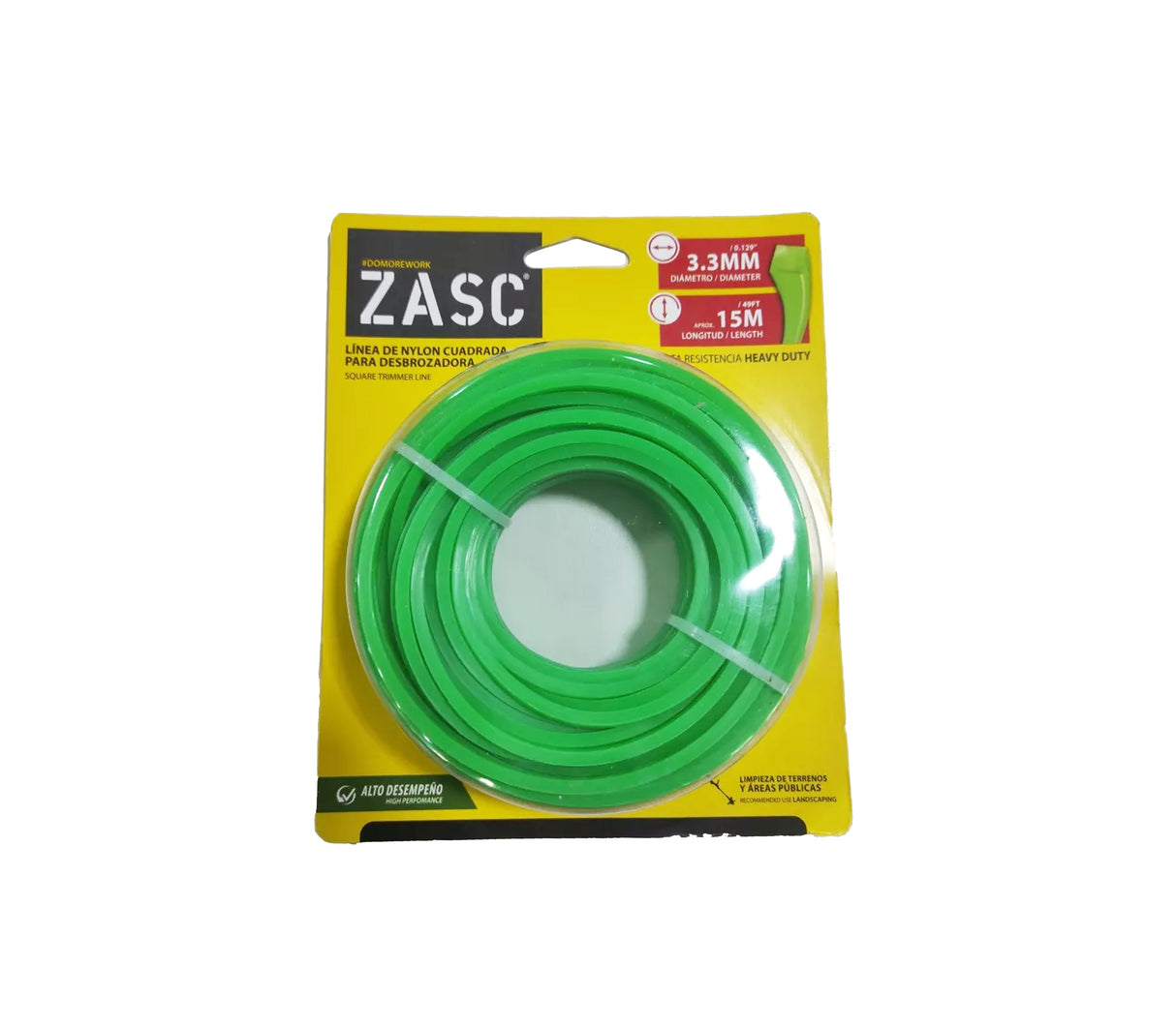 Nylon para desmalezadora 1.50m x 3.3mm cod.5-326-2 Zasc