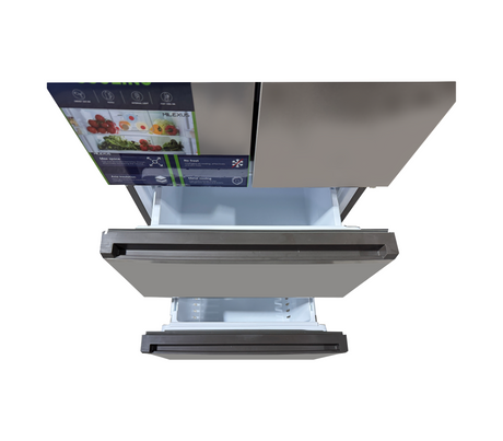 Nevera francesa 15.2 pies 395 lts s/escarcha gris Milexus