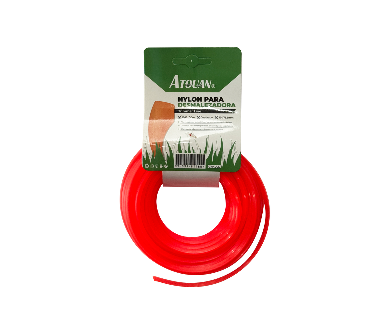 Nylon cuadrado para desmalezadora 3.3 mm x 10 m Atouan