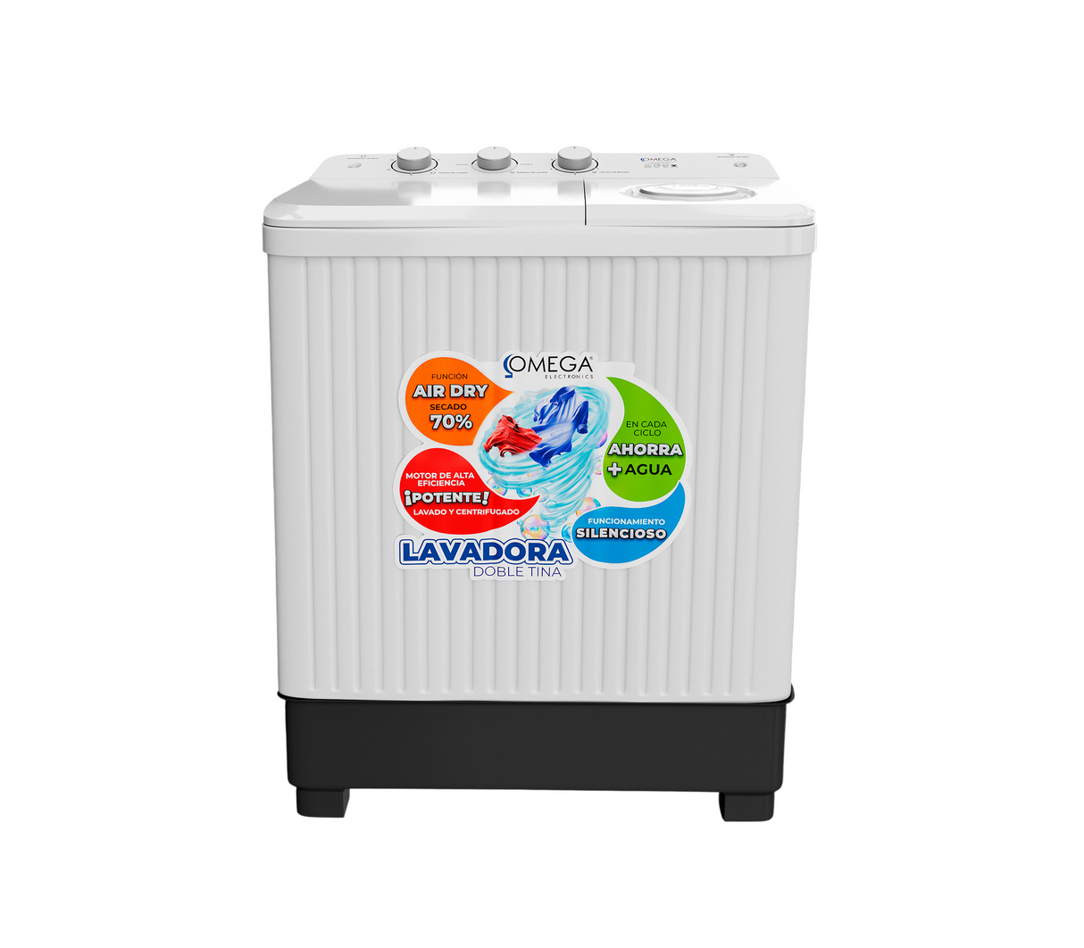 Lavadora 7kg doble tina blanca OWS-7TW Omega Electronics