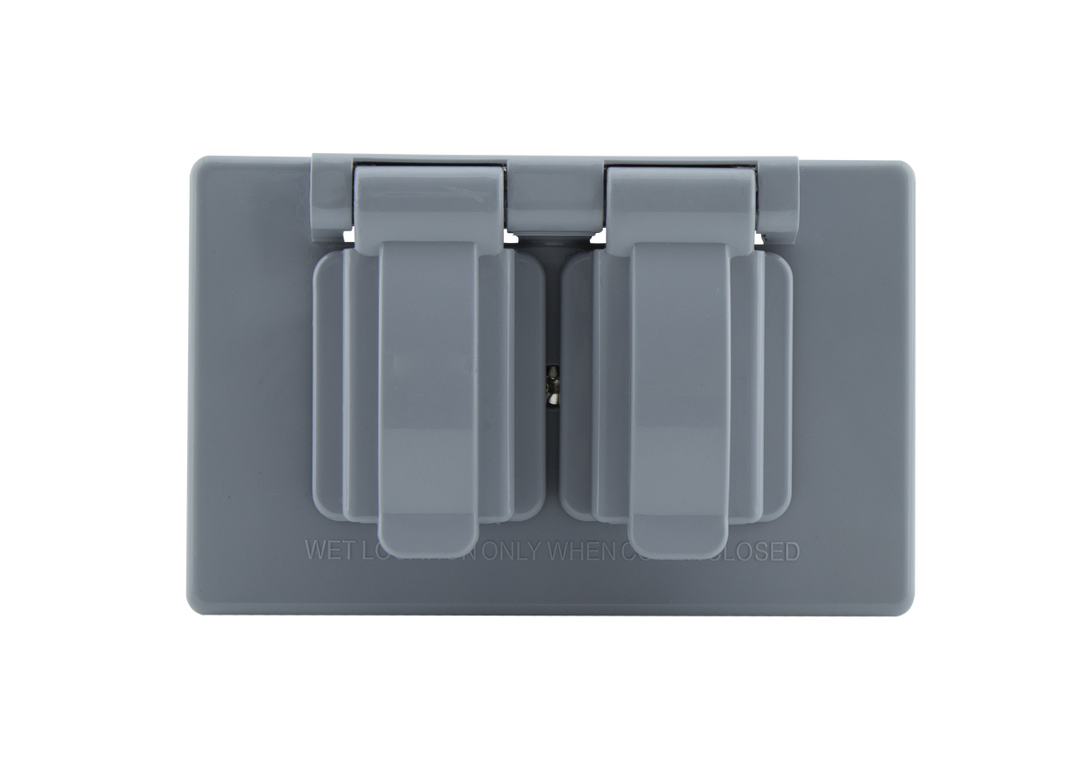 Tapa plástica doble toma corriente p/intemperie Lumistar