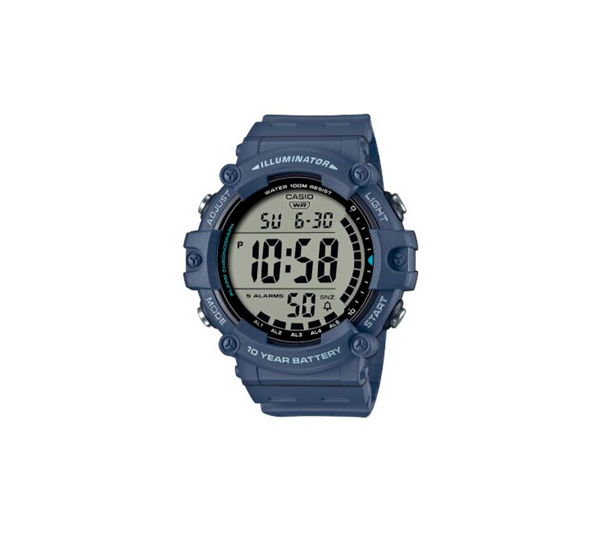 Reloj digital illuminator para caballero azul Casio