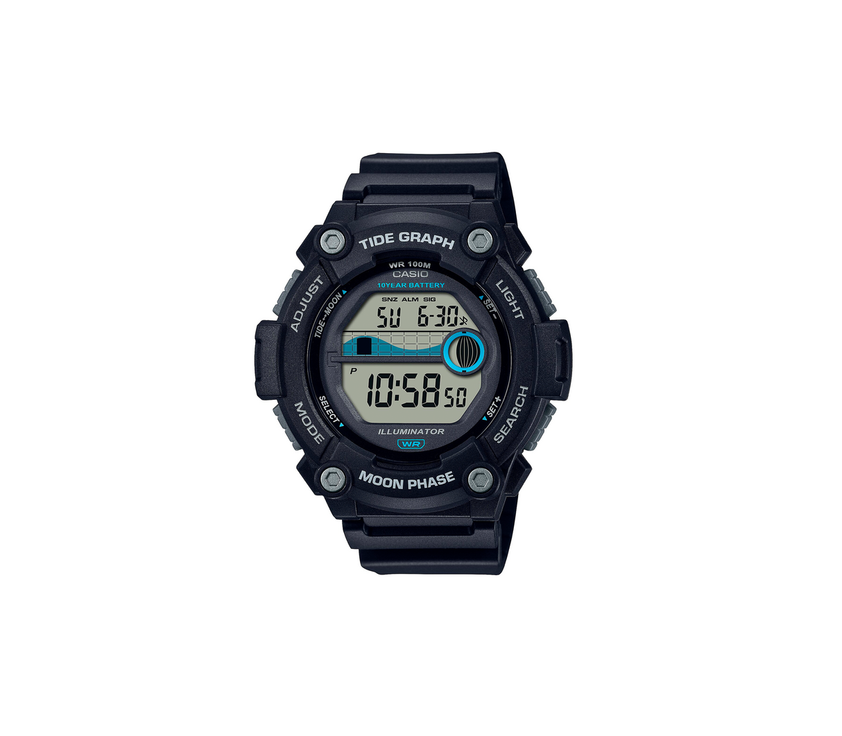 Reloj digital para caballero Tide Graph negro Casio