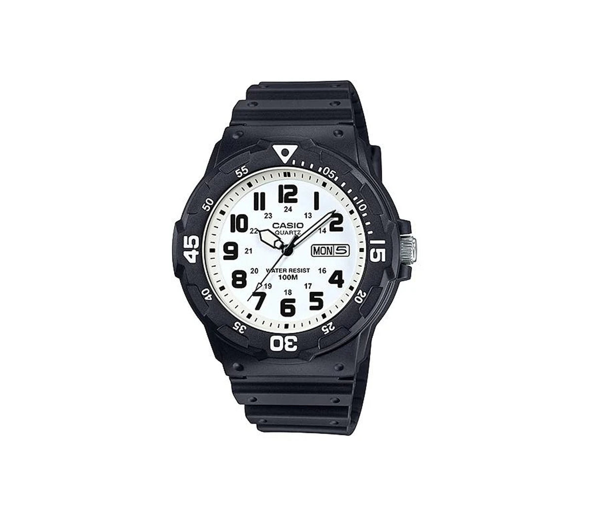 Reloj análogo casual correa de resina blanco/negro Casio