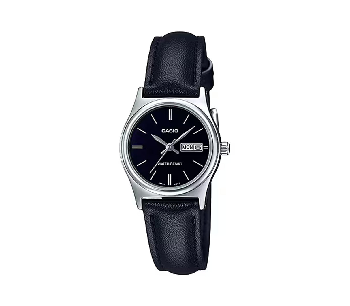 Reloj análogo de caballero sin números negro/plateado Casio