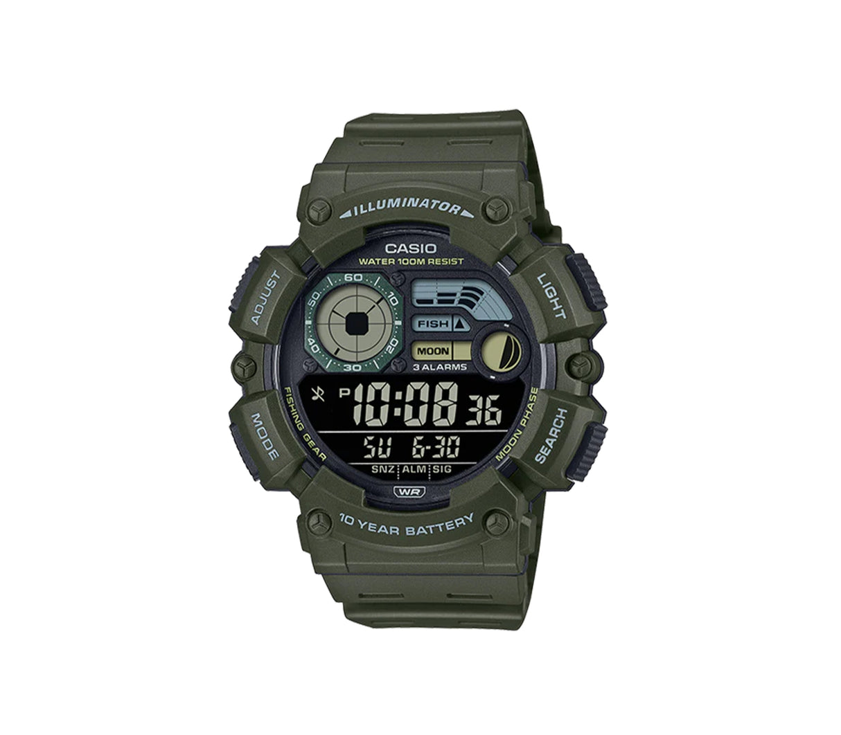 Reloj digital Illuminator para caballero verde Casio