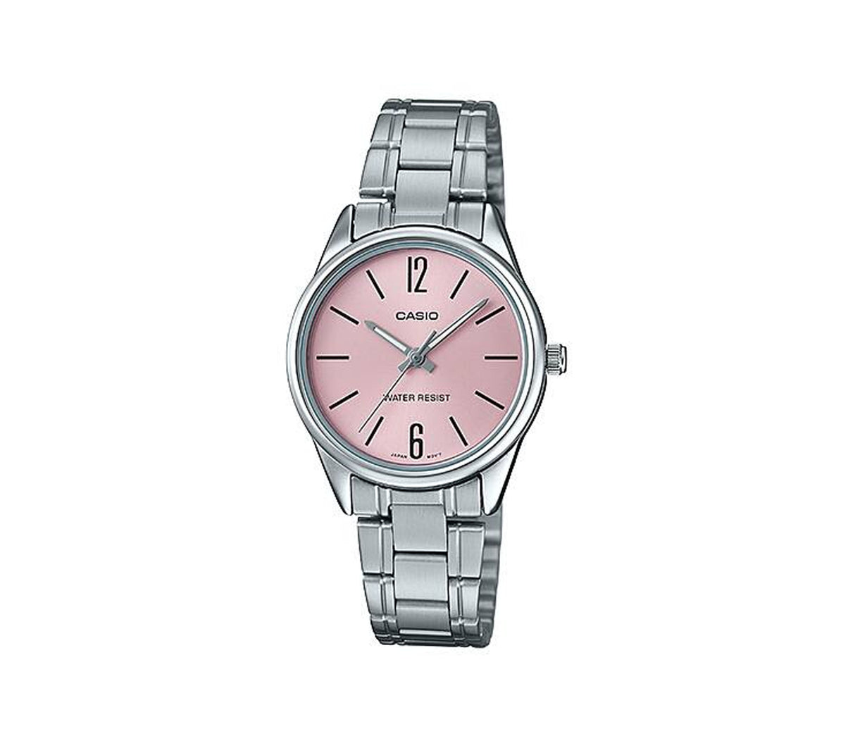 Reloj análogo para dama plateado/rosado Casio