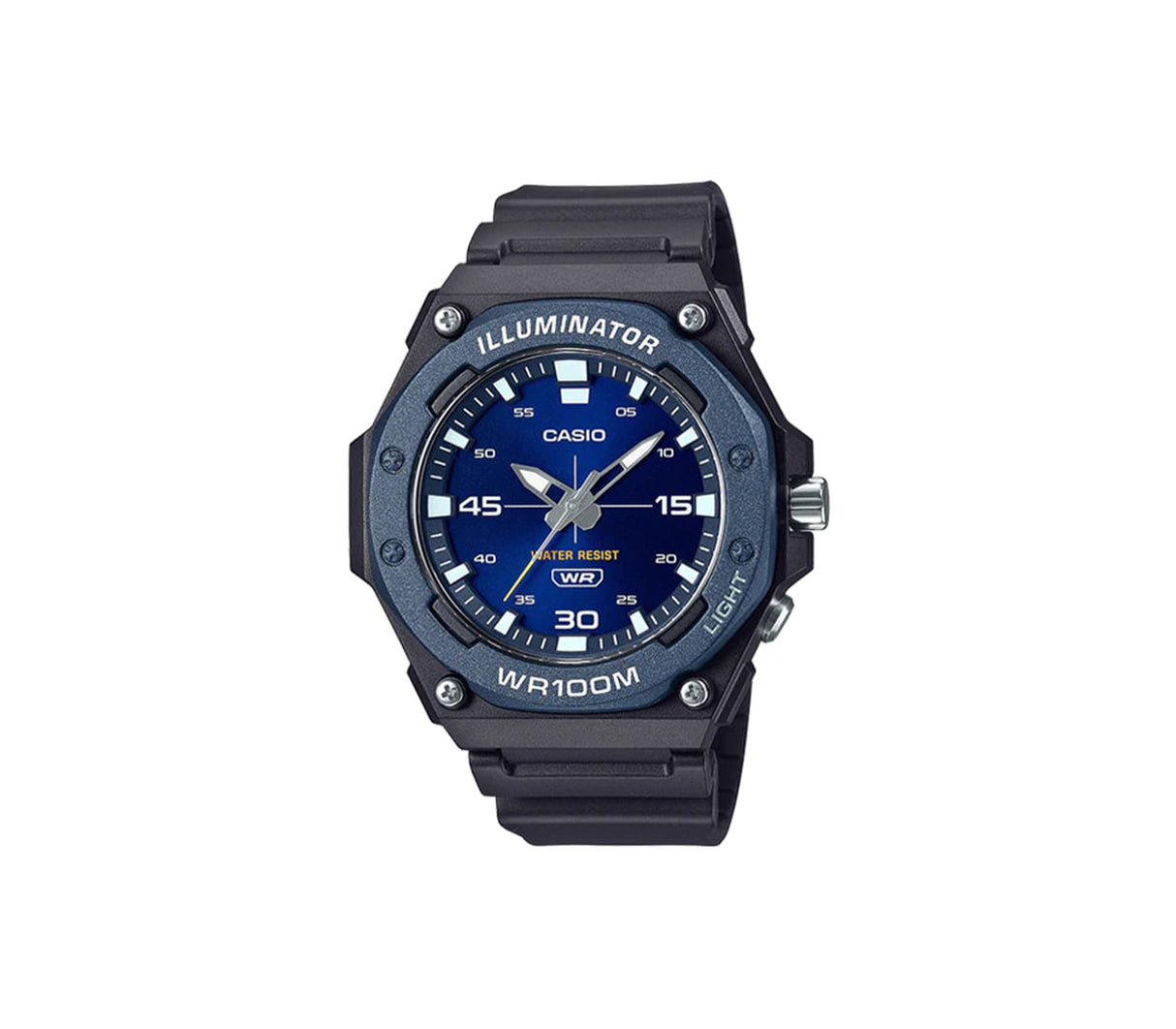 Reloj analógico deportivo para caballero negro/azul Casio
