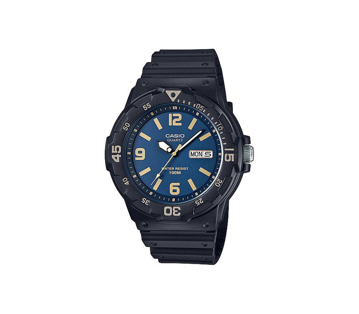 Reloj análogo correa de resina negro/azul Casio