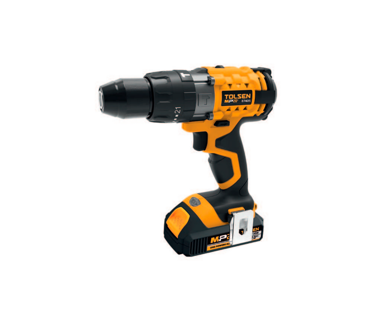 Taladro de impacto industrial inalámbrico con batería y cargador 20V Tolsen