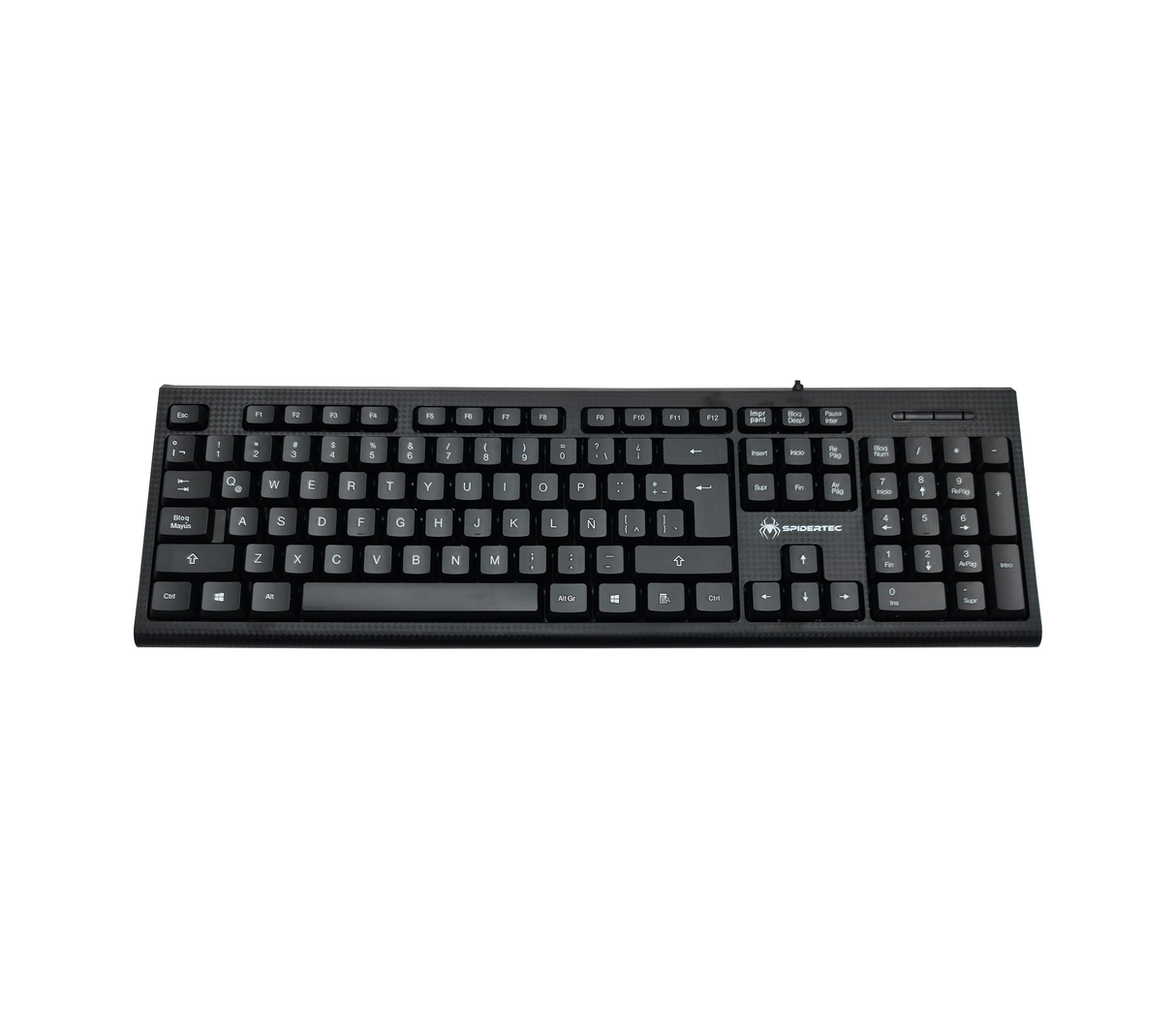 Teclado alámbrico USB 102 teclas ld-618 black Spidertec