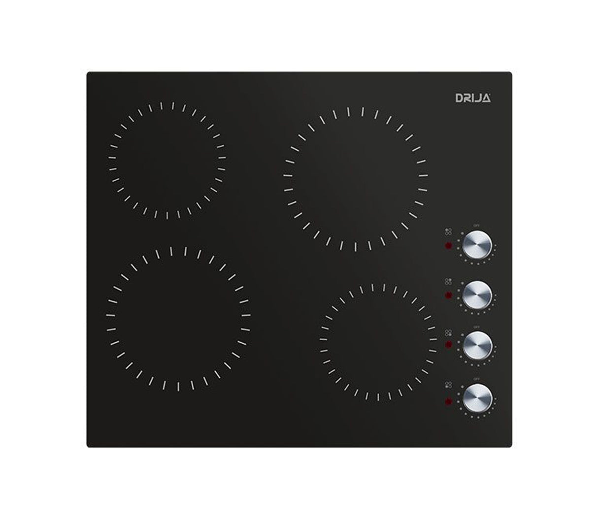 Tope de cocina eléctrico 4h 60cm negro Bari Drija