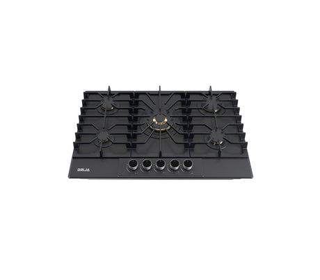Tope de cocina a gas Italia 5 hornillas 76cm (30") negro Drija